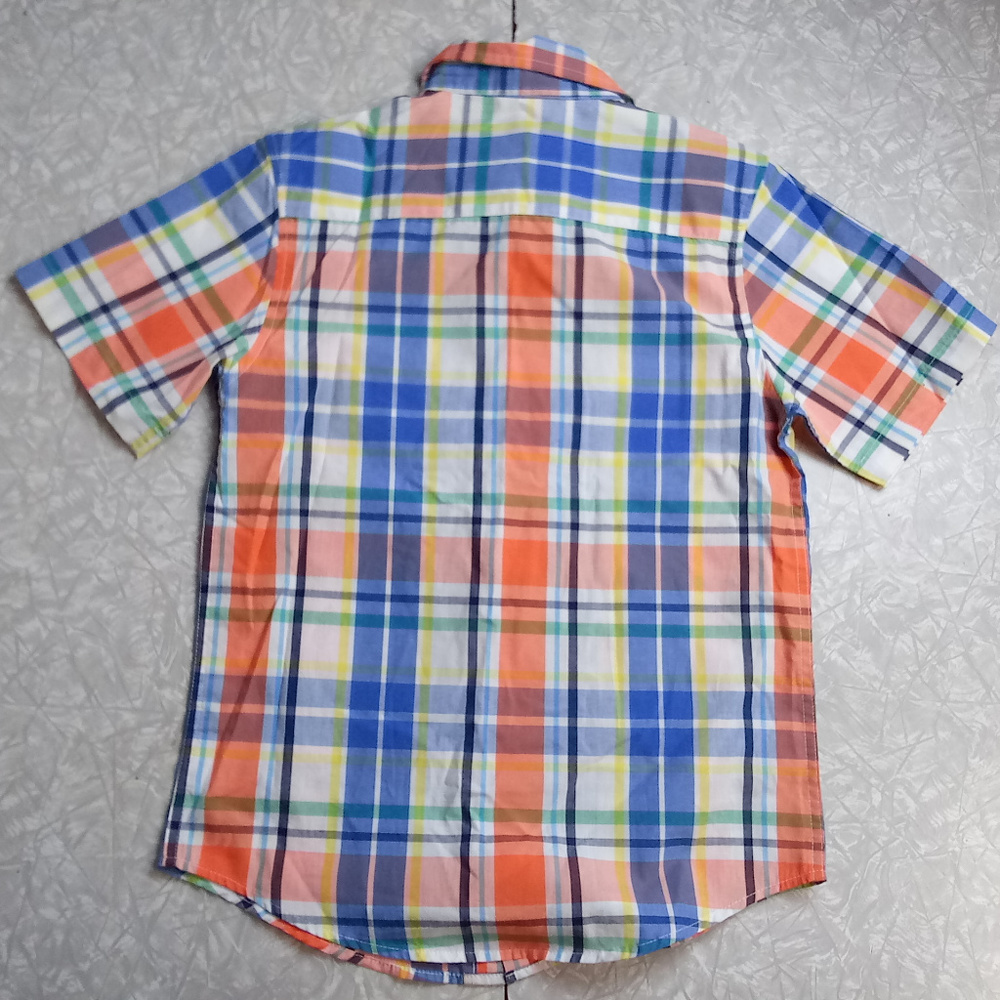 Wrangler Boy's L 10-12 Short Sleeve Plaid Button - Picture 6 of 8